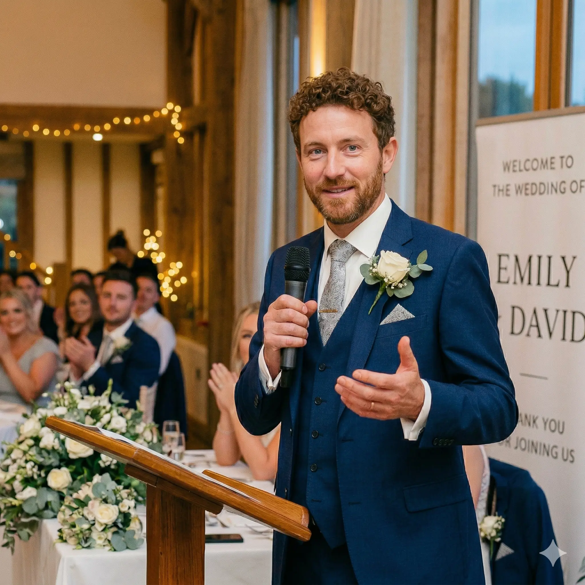 Toastmaster hosting a wedding reception