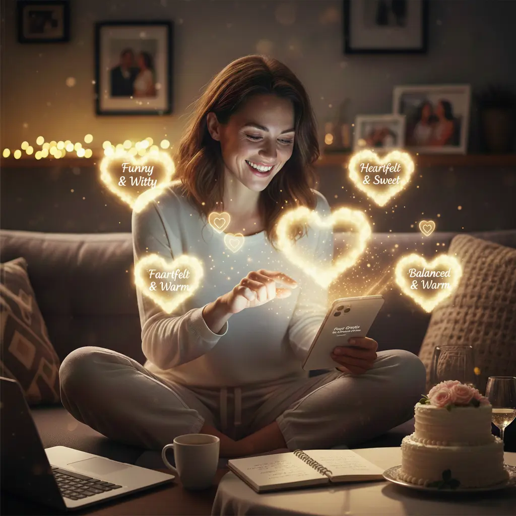 Wedding speech drafts on a tablet